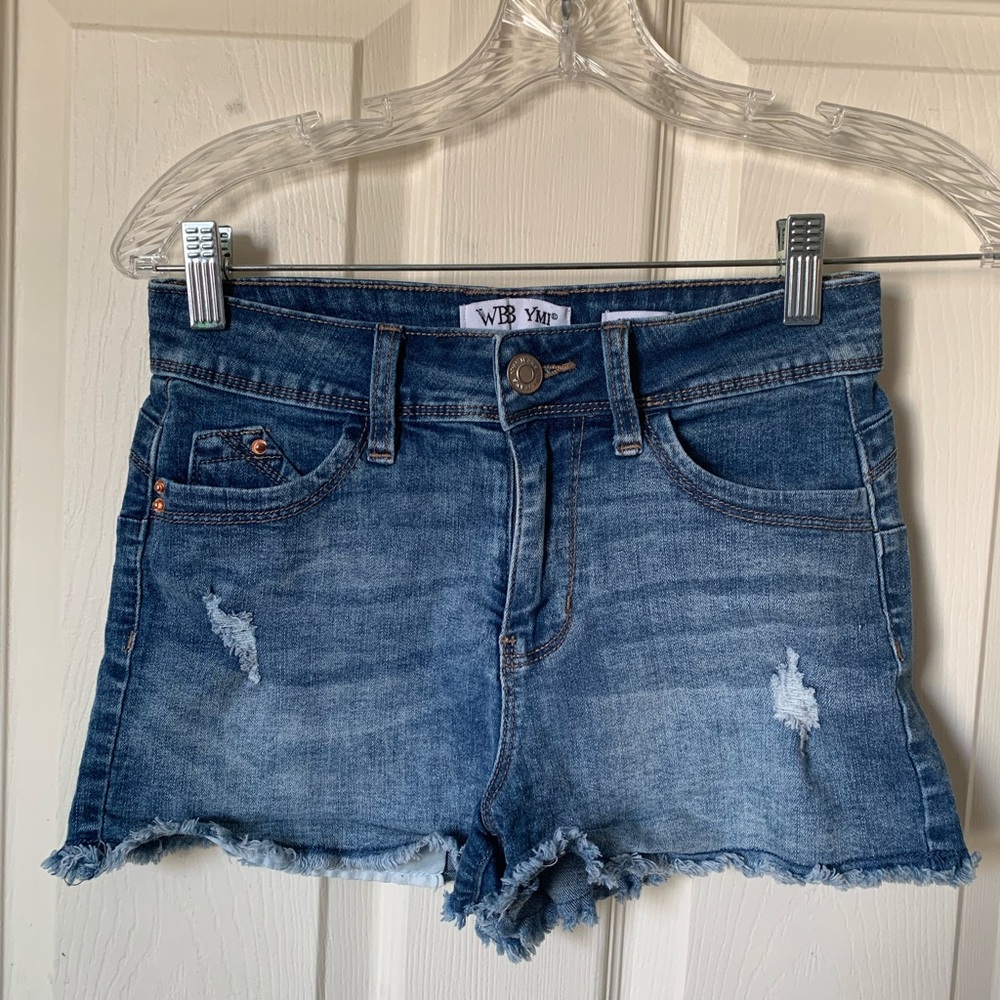 YMI Medium Blue Distressed Denim Shorts